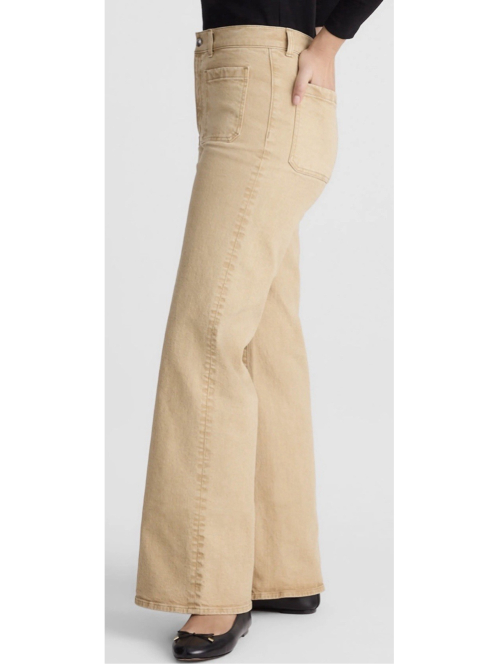 Madewell The Emmy Wide-Leg Pant - Size 25 - MSRP $128 Women’s Tan Cotton - Picture 2 of 9